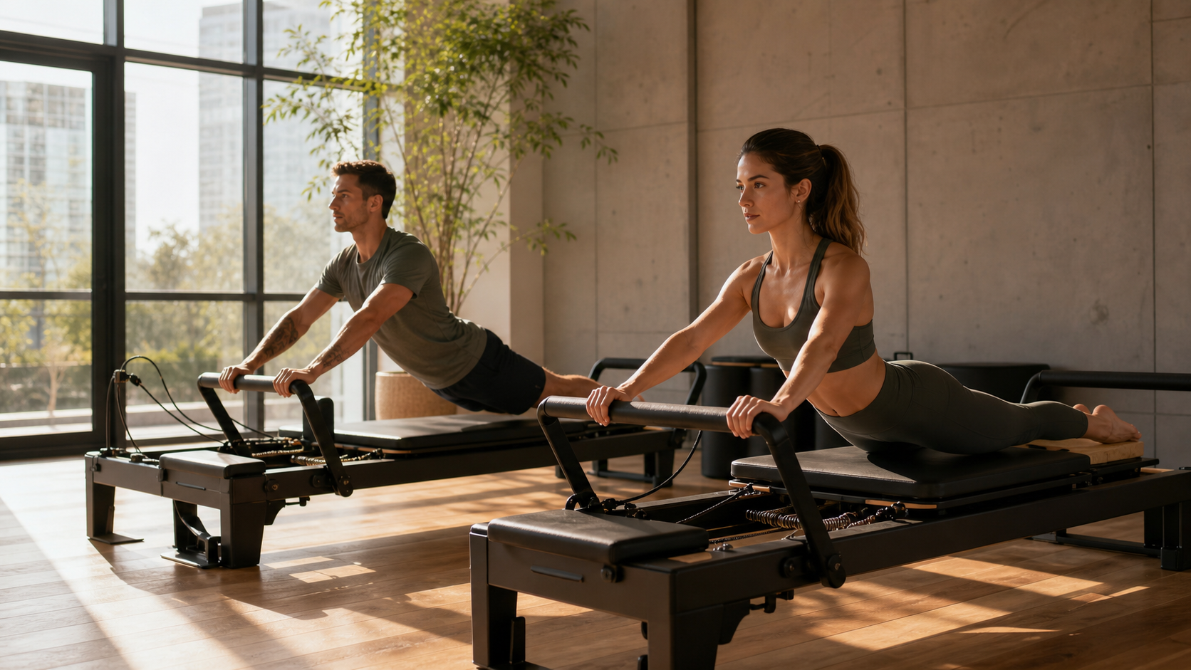 Güneş alan modern reformer pilates stüdyosu